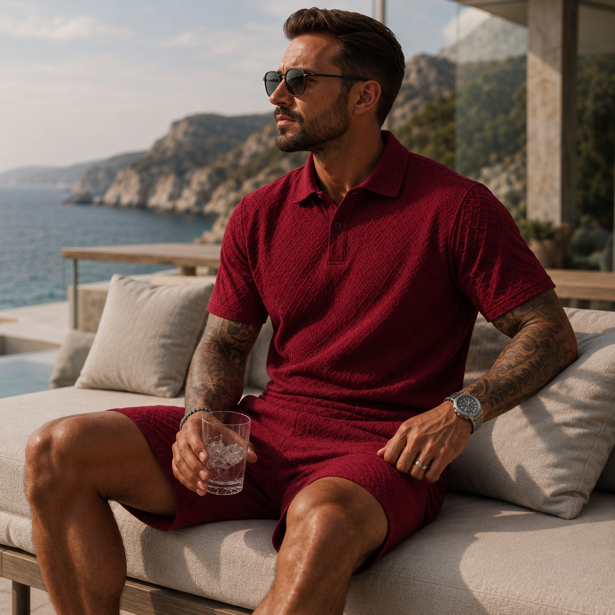 Orelian Jacquard Polo Set